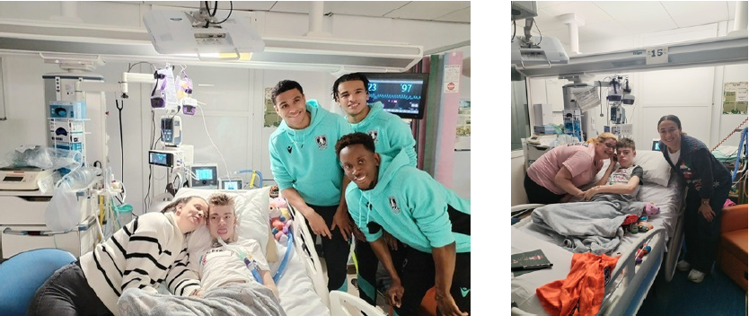 Sheffield Wednesday FC and Lucy Bronze hospital visit in Sheffield